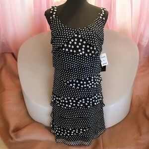 S.L. Fashions Polka Dot Layered Ruffle Dress